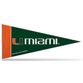 NCAA Miami Hurricanes 8-Piece 4-Inch by 9-Inch Classic Mini Pennant D