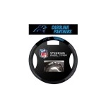 Fremont Die NFL Carolina Panthers Poly-Suede Steering Wheel Cover, Fits Most Standard Size Steering Wheels, Black/Team Colors