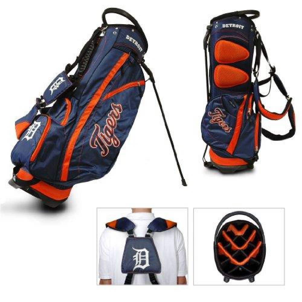 Team Golf Mlb Detroit Tigers Fairway Golf Stand Bag, Lightweight, 14-Way Top, Spring Action Stand, Insulated Cooler Pocket, Padded Strap, Umbrella Holder & Removable Rain Hood