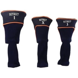 Team Golf Mlb Detroit Tigers Contour Golf Club Headcovers (3 Count), Numbered 1, 3, & X, Fits Oversized Drivers, Utility, Rescue & Fairway Clubs, Velour Lined For Extra Club Protection,Orange