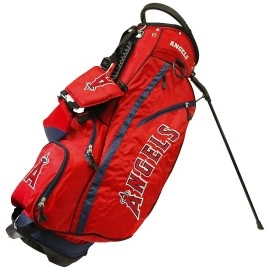 Team Golf Mlb Los Angeles Angels Fairway Golf Stand Bag, Lightweight, 14-Way Top, Spring Action Stand, Insulated Cooler Pocket, Padded Strap, Umbrella Holder & Removable Rain Hood