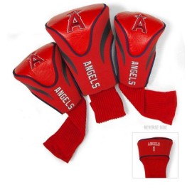 Team Golf Mlb Los Angeles Angels Contour Golf Club Headcovers (3 Count), Numbered 1, 3, & X, Fits Oversized Drivers, Utility, Rescue & Fairway Clubs, Velour Lined For Extra Club Protection