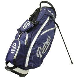 Team Golf MLB San Diego Padres Fairway Golf Stand Bag, Lightweight, 14-way Top, Spring Action Stand, Insulated Cooler Pocket, Padded Strap, Umbrella Holder & Removable Rain Hood