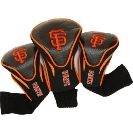 Team Golf MLB San Francisco Giants Contour Golf Club Headcovers (3 Count), Numbered 1, 3, & X, Fits Oversized Drivers, Utility, Rescue & Fairway Clubs, Velour lined for Extra Club Protection,Black