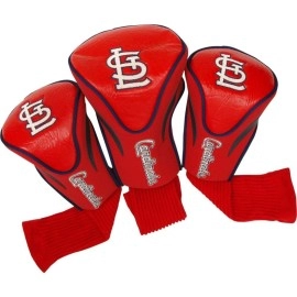 Team Golf MLB St Louis Cardinals Contour Golf Club Headcovers (3 Count), Numbered 1, 3, & X, Fits Oversized Drivers, Utility, Rescue & Fairway Clubs, Velour lined for Extra Club Protection,Navy