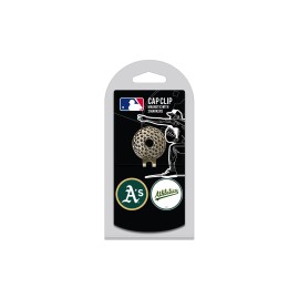 Team Golf MLB Oakland Athletics Golf Cap Clip with 2 Removable Double-Sided Enamel Magnetic Ball Markers, Attaches Easily to Hats, Multi Team Color, One Size, 96947