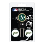 Team Golf Mlb Oakland Athletics Divot Tool With 3 Golf Ball Markers Pack, Markers Are Removable Magnetic Double-Sided Enamel