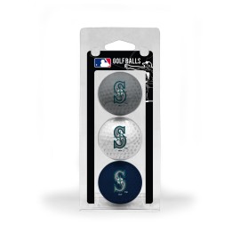 Team Golf MLB Seattle Mariners Regulation Size Golf Balls, 3 Pack, Full Color Durable Team Imprint, 97405