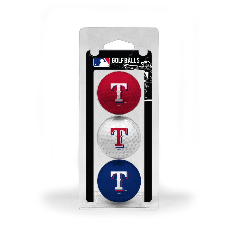 Team Golf MLB Texas Rangers Regulation Size Golf Balls, 3 Pack, Full Color Durable Team Imprint,Multi Team Colors,One Size,97705