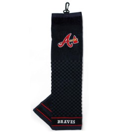 TEAM GOLF MLB Atlanta Braves Embroidered Golf Towel, Checkered Scrubber Design, Embroidered Logo, Multi Team Color, One Size, (95110)