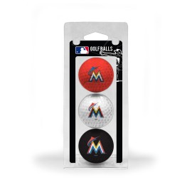 Team Golf Mlb Miami Marlins Regulation Size Golf Balls, 3 Pack, Full Color Durable Team Imprint, 96405