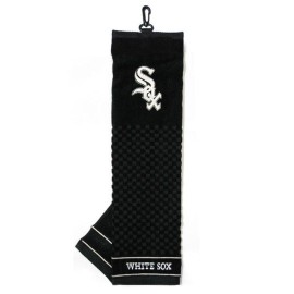Team Golf MLB Chicago White Sox Embroidered Golf Towel, Checkered Scrubber Design, Embroidered Logo,Black
