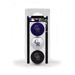 Team Golf MLB Colorado Rockies Regulation Size Golf Balls, 3 Pack, Full Color Durable Team Imprint