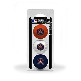 Team Golf Mlb Houston Astros Regulation Size Golf Balls, 3 Pack, Full Color Durable Team Imprint