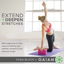 Gaiam Yoga Block - Supportive Latex-Free Eva Foam Soft Non-Slip Surface For Yoga, Pilates, Meditation, Blue Teal