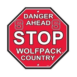NCAA North Carolina State Stop Sign, One Size, Multicolor