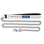 MLB Texas Rangers Baseball Leather Chain Leash, 2.5 mm