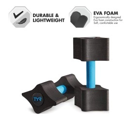 TYR Aquatic Resistance Dumbbell, Black/Blue