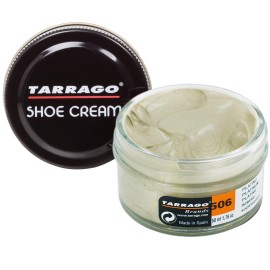 Tarrago Shoe Cream - Professional Shoe Polish With Carnauba Wax To Re-Color And Polish - Smooth Leather Shoes And Boots- Over 100 Colors - 50 Ml 17Fl Oz - Platinum Metal 506