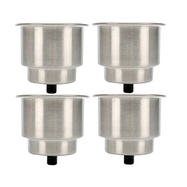 Amarine Made 4Pcs Stainless Steel Cup Drink Holder With Drain For Marine Boat Rv Camper