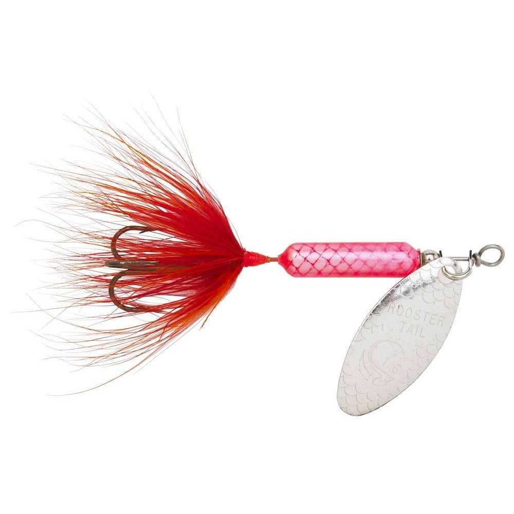 Yakima Bait Wordens 216-Fl Rooster Tail In-Line Spinner, 12 Oz, Treble Hook, Flame