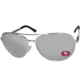 NFL Siskiyou Sports Fan Shop San Francisco 49ers Aviator Sunglasses One Size Silver