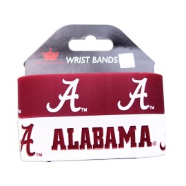NCAA Alabama Crimson Tide Silicone Rubber Bracelet, 2-Pack