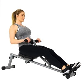 Sunny Health & Fitness Sf-Rw1205 Rowing Machine Rower With 12 Level Adjustable Resistance, Digital Monitor And 220 Lb Max Weight, Standard, Greyblack