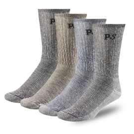People Socks Thick 4Pairs Merino Wool Mens Socks Charcoalx 2Pairs, Navy X 1Pair, Brown X1Pair Large