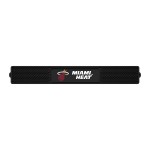 FANMATS 14051 Miami Heat Drink Bar Mat - 3.25in. x 24in. - Durable Dish Drying Mat, Easy Clean, Counter Mat