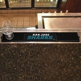 FANMATS 14067 San Jose Sharks Drink Bar Mat - 3.25in. x 24in. - Durable Dish Drying Mat, Easy Clean, Counter Mat