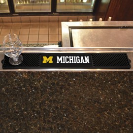 FANMATS 14019 Michigan Wolverines Drink Bar Mat - 3.25in. x 24in. - Durable Dish Drying Mat, Easy Clean, Counter Mat