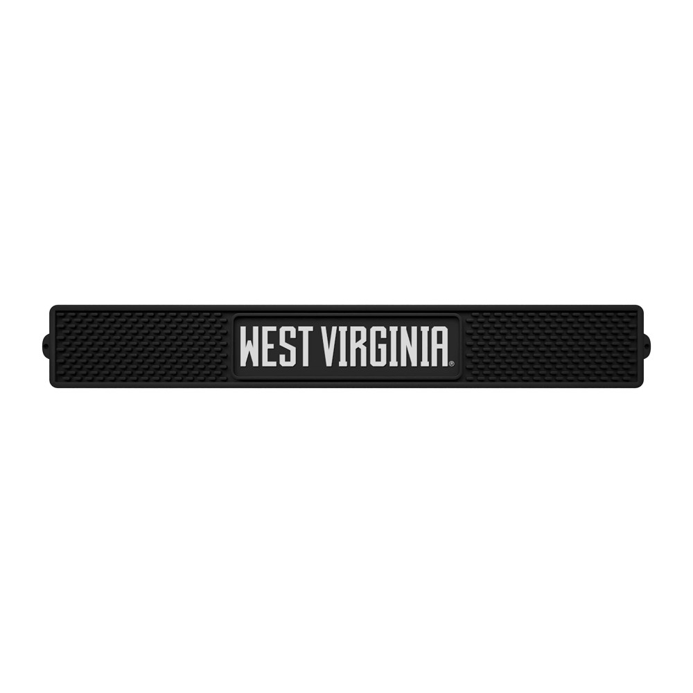 FANMATS 14013 West Virginia Mountaineers Drink Bar Mat - 3.25in. x 24in. - Durable Dish Drying Mat, Easy Clean, Counter Mat