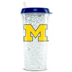 Ncaa Michigan Wolverines 16Oz Crystal Freezer Tumbler With Lid And Straw