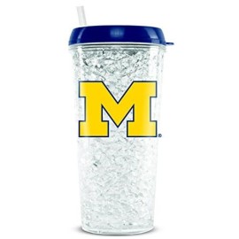 Ncaa Michigan Wolverines 16Oz Crystal Freezer Tumbler With Lid And Straw