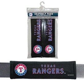 MLB Texas Rangers Seat Belt Pad (Pack of 2), One Size, White