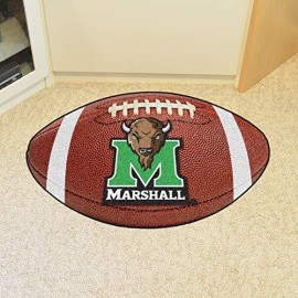 Fanmats Ncaa Marshall University Thundering Herd Nylon Face Football Rug, 22X35