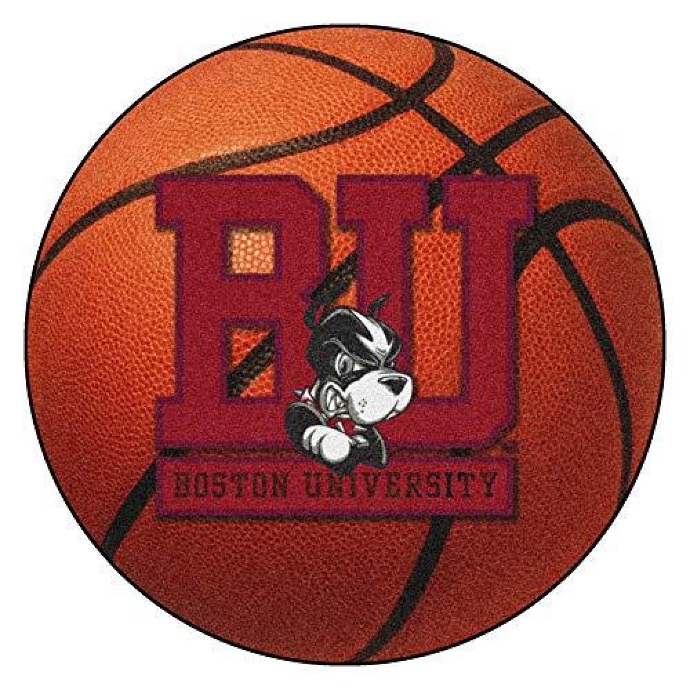 Boston University Basketball Rug - 27In. Diameter