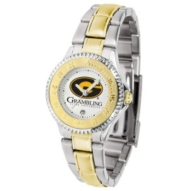 SunTime Grambling State University Tigers Women's Competitor Two-Tone Watch Stainless Steel Band