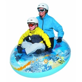 Aqua Leisure Uncle Bob's Winter Inflatable Round Air Penguin Snow Tube Sled for 2 (Two) Riders on Sledding Hill, Fast yet Safe, with 4 (Four) Big Durable Grip Handles and Repair Kit, 48