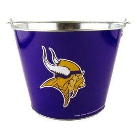 Nfl Minnesota Vikings Hype Full Wrap Metal Bucket 5-Quart