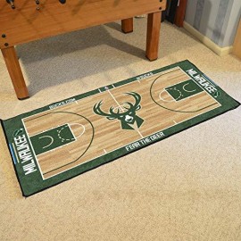 Fanmats - 9322 Nba Milwaukee Bucks Nylon Face Nba Court Runner-Large, 29.5X54