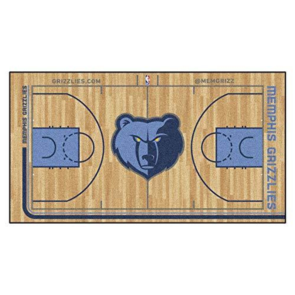 Fanmats Nba Memphis Grizzlies Nylon Face Nba Court Runner-Large , 29.5X54