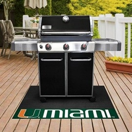 Fanmats Ncaa University Of Miami Hurricanes Vinyl Grill Mat , Black , 26X42