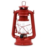 Northpoint Vintage Style Red Hurricane Lantern with 12 LED's and 150 Lumen Light Output and Dimmer switch, Battery Operated Hanging Lantern for Indoor and Outdoor Usage ,10