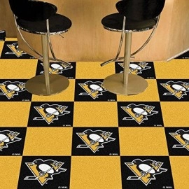 Fanmats 10700 Nhl Pittsburgh Penguins Nylon Face Team Carpet Tiles