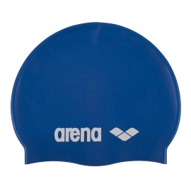 Arena Classic Junior Silicone Unisex Swim Cap For Girls And Boys Comfortable Durable Kids Pool Bathing Cap, One Size, Skyblue/White