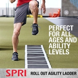 SPRI Roll-Out Agility Ladder Speed Training Equipment - Workout Exercise Fitness Equipment for Sports: Soccer, Football, Baseball, Basketball, Hockey, Boxing, Tennis, Softball