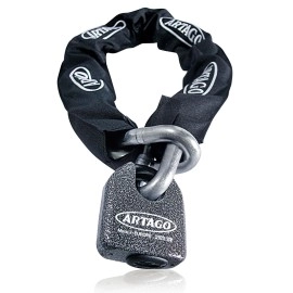 Artago 68T100 Motorcycle Chain Lock High Security Chain Lock, Motorcycle Anti Theft Padlock And Security Chain Hardened Motorcycle Heavy Duty Chain Thick Chain Lock Motorcycle Chain Security 100Cm
