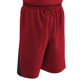 CHAMPRO Dri Gear Pro Plus Reversible Polyester Basketball Short, Adult Medium, Scarlet, Black
